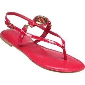 Tory Burch Ali Hot Pink Patent Leather Sandals